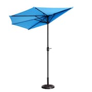 NATURE SPRING Nature Spring 9Ft Half-Canopy Patio Umbrella, Blue 479917SZY